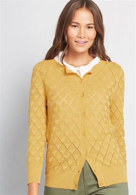 Textured Transformation Cardigan Mustard Yellow Cardigan Yellow