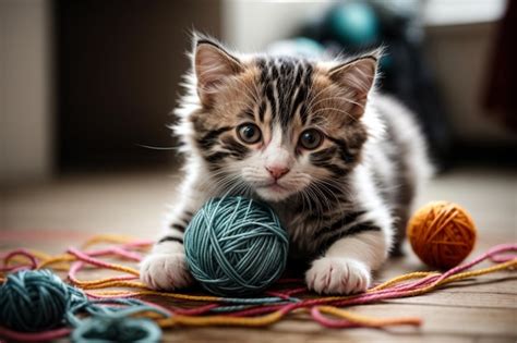 Cute Kittens Playing With Yarn Images Free Download On Freepik