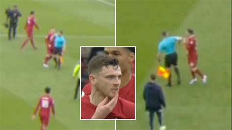 Liverpools Andy Robertson Elbowed By Linesman In Shocking Footage