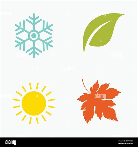 Vier Jahreszeiten Symbole Zeichen Symbole Winter Fr Hling Sommer