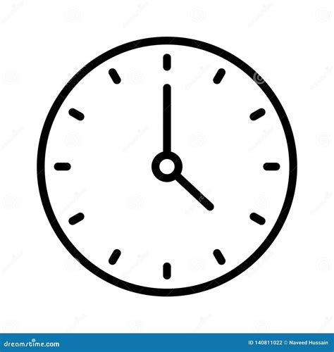 Clock Thin Line Vector Icon Stock Illustration Illustration Of