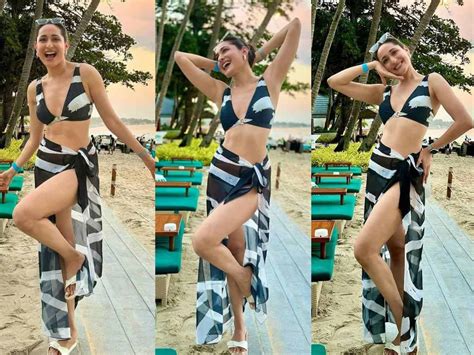 Pic Talk Pragya Jaiswal S High Thigh Bikini Show