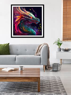 Qenspe D Diamond Painting Kits Colourful Dragon Diamond Art For