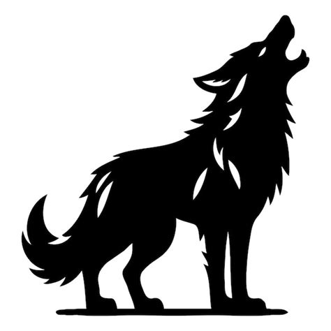 Howling Wolf Silhouette Wolf Svg Wolf Clipart Wolf Vektorillustration