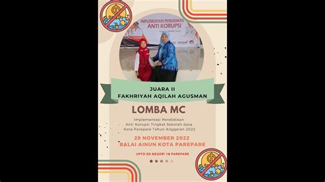 Juara Ii Lomba Mc Uptd Sdni Parepare Acara Implementasi Pendidikan