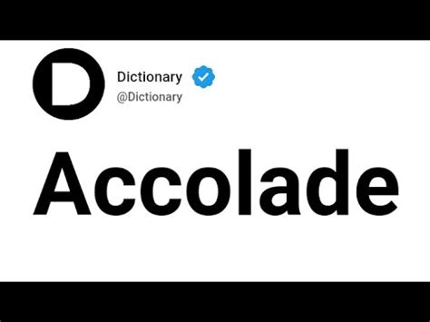 Accolade Meaning In English - YouTube