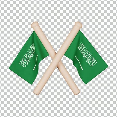 Ícone 3d da bandeira da arábia saudita PSD Premium