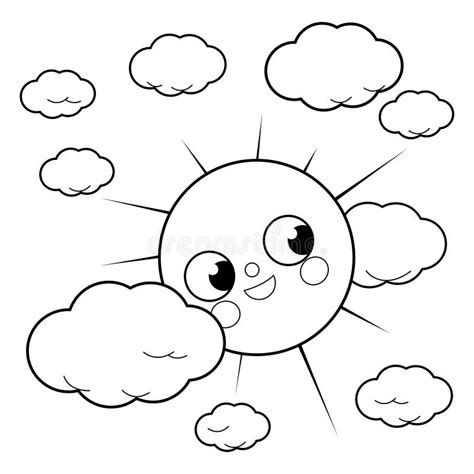 Sun And Clouds Coloring Pages