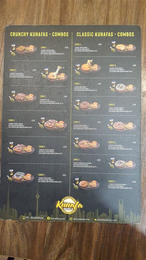 Menu at Kunafa World, Bengaluru, 53