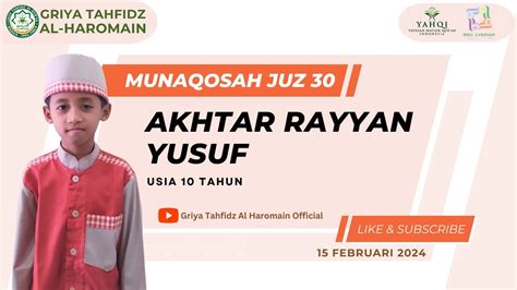 Munaqosah Juz 30 Dan Hadits Ananda Akhtar Rayyan Yusuf YouTube