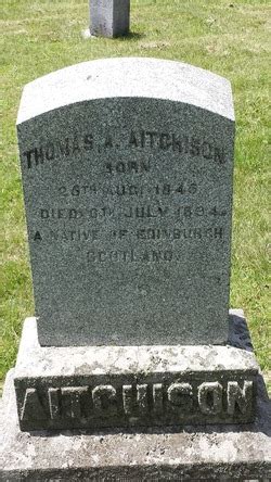 Thomas A Aitchison 1846 1894 Mémorial Find a Grave