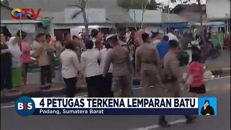 Penertiban PKL Di Padang Berlangsung Ricuh 4 Petugas Terkena Lemparan