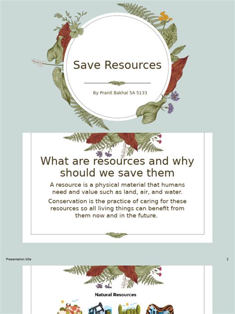 save resources