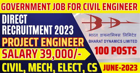 Bharat Dynamics Limited BDL Recruitment 2023 For Project Engineer