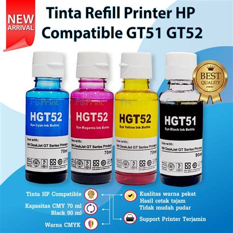 Jual Tinta Compatible GT51 GT52 Refill Botol Cartridge Printer HP 685