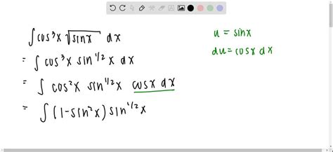 Solved Integrals Of Sinx And Cosx Evaluate The Following Integrals ∫cos 3 X √ Sinx D X