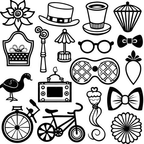 premium vector black  white handdrawn illustrations   objects