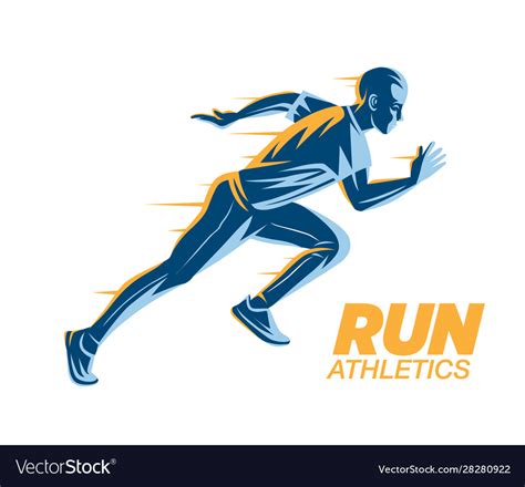 Art concept a running man Royalty Free Vector Image