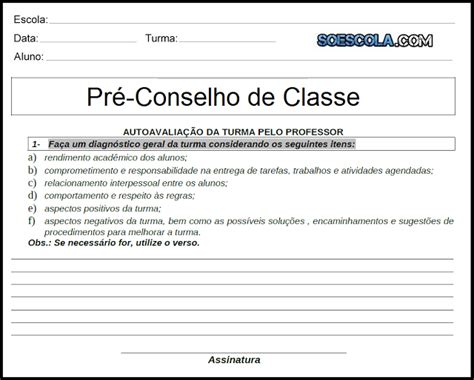 Ata Para Conselho De Classe 2022 Para Imprimir Professora Carolina Palhas