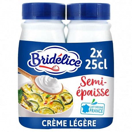 Bridélice crème légère semi épaisse uht 18 MG bouteille 2 x 25 cl