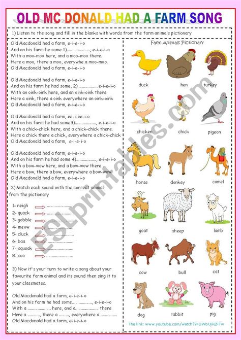 Song Old Macdonald Had A Farm Esl Worksheet By Dottel 58 Off