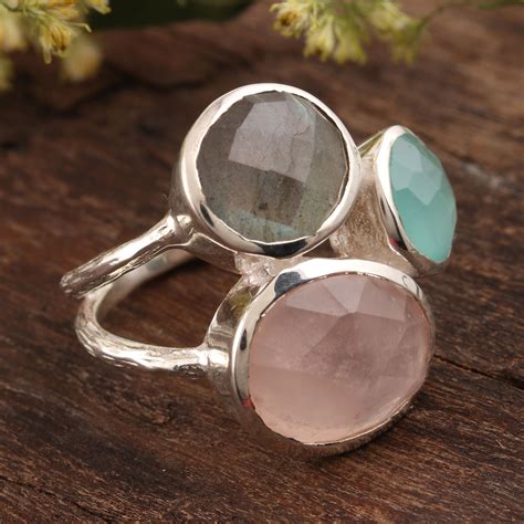 Carat Multi Gemstone Cocktail Ring From India Sparkling Blossom