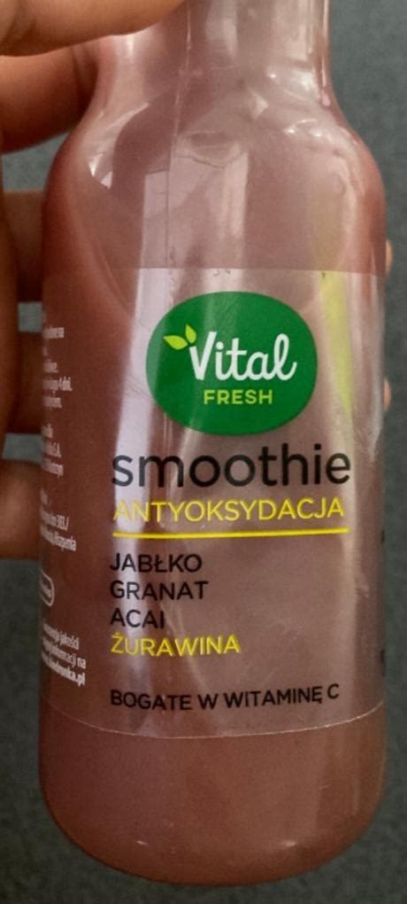 Smoothie Antyoksydacja Vital Fresh kalorie kJ i wartości odżywcze