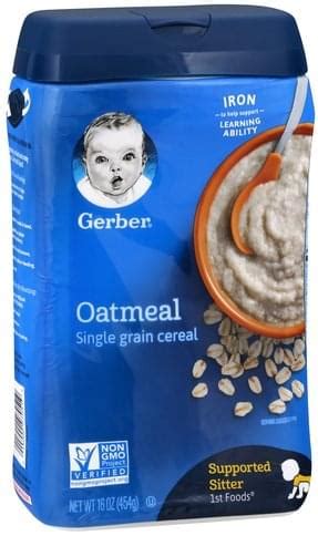 Gerber Oatmeal Single Grain Oatmeal Oz Nutrition Information Innit