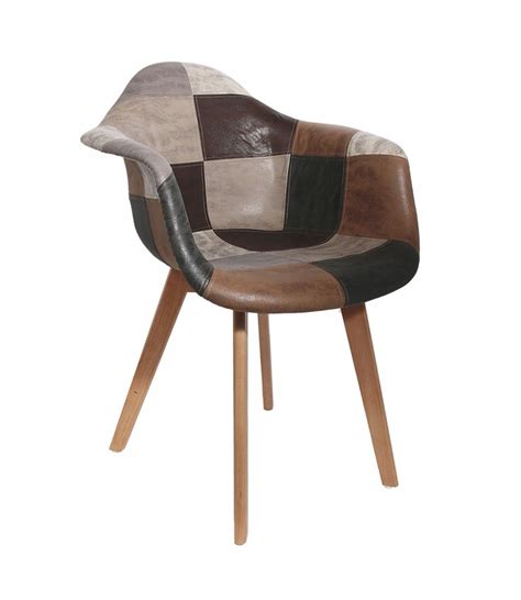 Fauteuil Scandinave Patchwork Gris