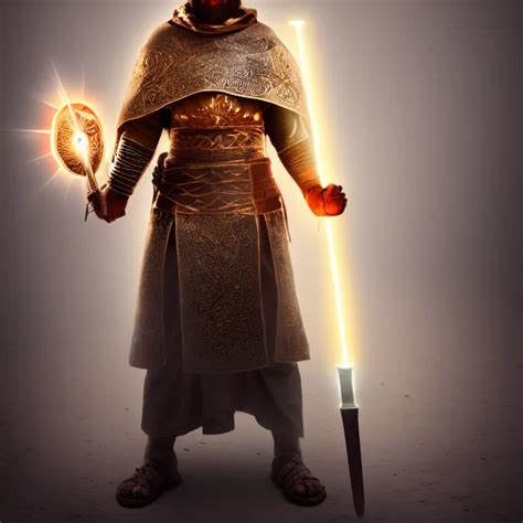 Photo Of A Holy Cleric Warrior With Light Powers Stable Diffusion