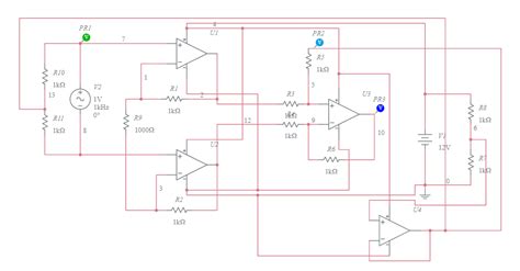 Rangkaian Penguat Op Amp Multisim Live