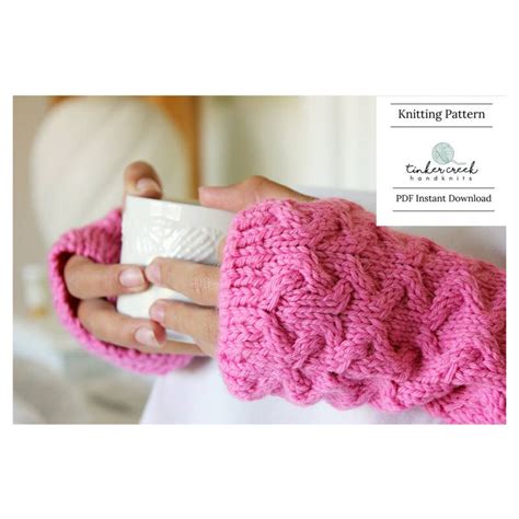 Fingerless Gloves Knitting Pattern Arm Warmers Pattern Pink | Etsy