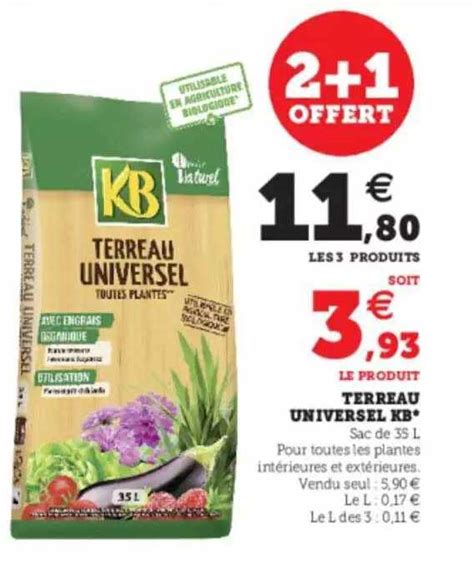 Promo Terreau Universel Kb Chez Super U ICatalogue Fr