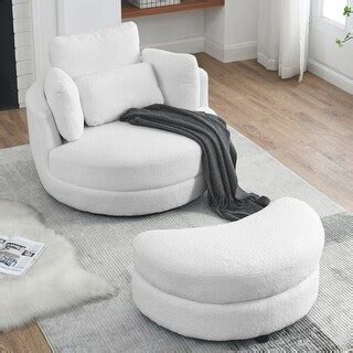 Fabric Swivel Accent Chairs Chaise Lounges With Storage Ottoman Modern