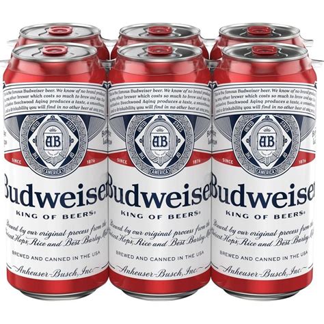 Budweiser Lager Beer 6pk16 Fl Oz Cans Lager Beer American Beer Beer