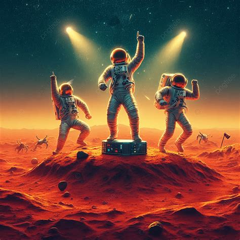 Astronaut Dancing On Planet Mars Background, Space, Universe, Cartoon Background Image And ...