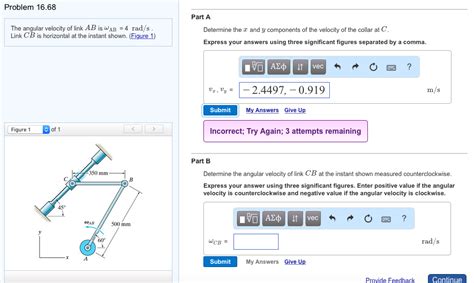 Solved Problem Part A The Angular Velocity Of Link Ab Chegg