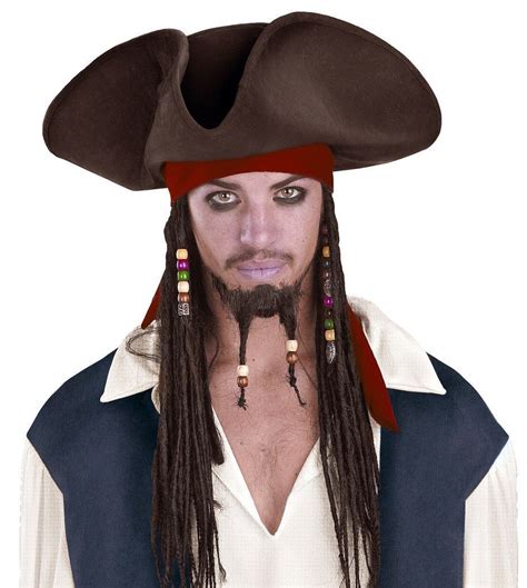 Pirates Of The Caribbean Jack Sparrow Pirate Hat With Beaded Braids