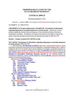 Fillable Online Leg State Nv Proposed Regulation Of The Leg State Nv