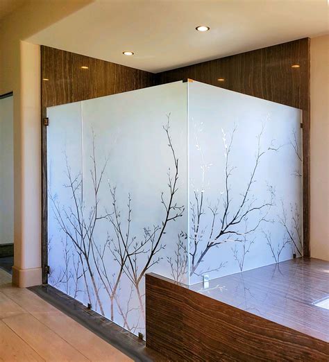 Acid Etched Glass Doors