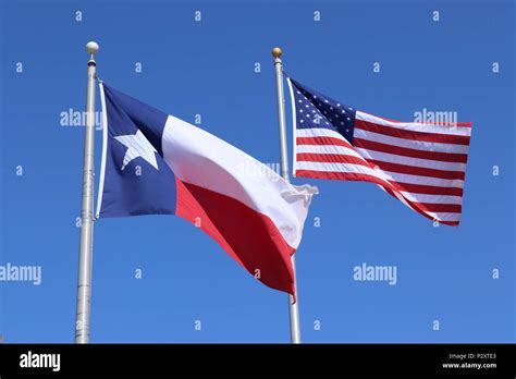 Texas flag, Lone Star State flag and United States of America US flag ...