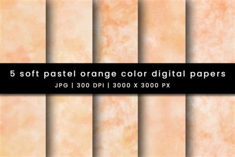 Soft Pastel Orange Color Digital Papers Graphic By Pugazh Logan