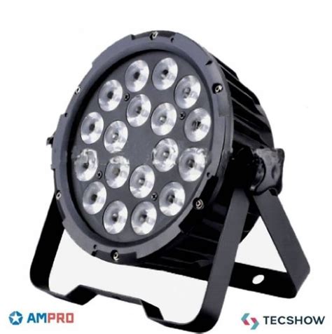 TECSHOW NEBULA HEX PAR FLAT ALUMINIO 18 Leds 12W 6 En 1 RGBWA UV