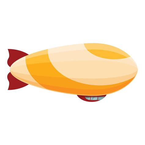 Yellow And Red Zeppelin Dirigible Flying In The Sky 47054624 Vector Art