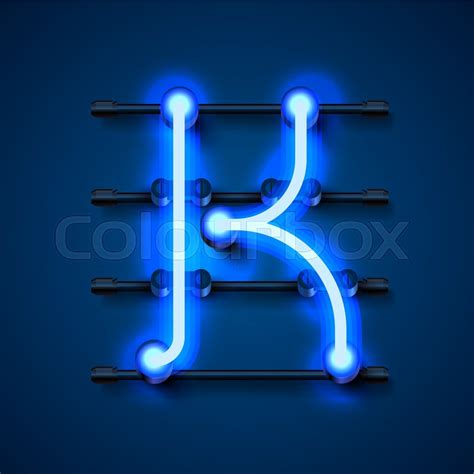 Neon font letter K, art design ... | Stock vector | Colourbox