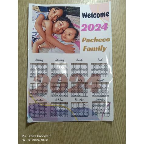 Poster Wall Calendar 2024 A4 Size Shopee Philippines