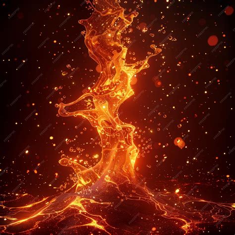 Premium Photo | Volcanic eruption effect with rising and falling hot ...