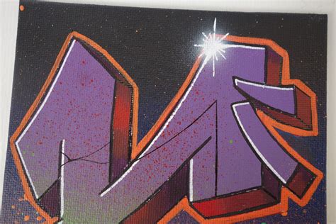 Handgefertigter Graffiti Buchstabe K Auf Leinwand Unikat Handmade