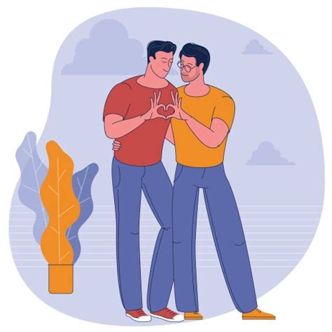 Gay Couple Kissing Royalty Free Vector Image Vectorstock