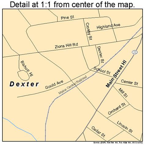 Dexter Maine Street Map 2317495